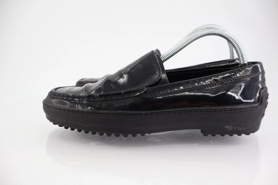 Современные женские черные лакированные кожаные мокасины туфли для вождения размер 39 сделано в Италии - Изображение 4 из 4