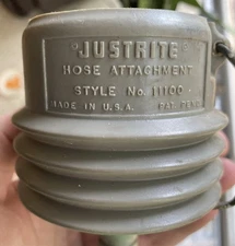 Vintage Justrite Bolt On Funnel Hose Attachment  Hard Plastic #11100 USA Made