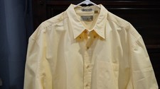 Bill Blass Mens Short Sleeve Button 100 Cotton Shirt Yellow XXL 2XL