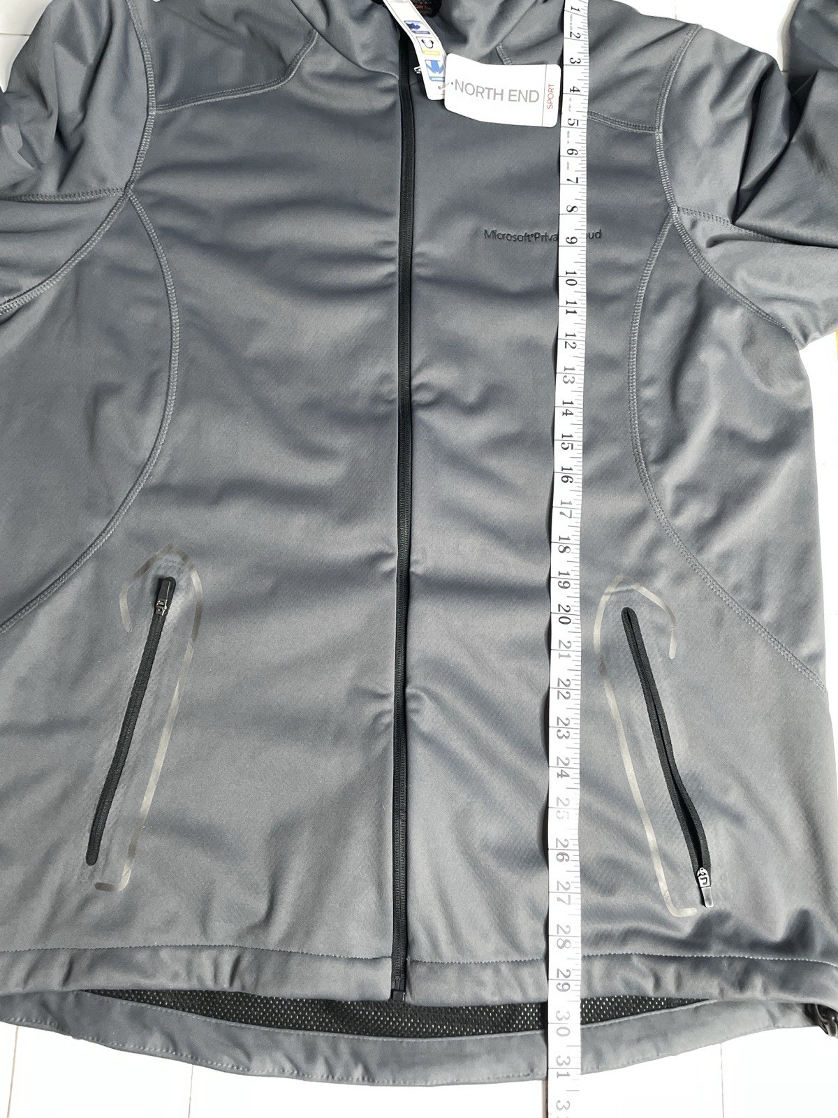 MICROSOFT CLOUD NORTH END SPORT Large Unisex Full Zip Windbreaker Gray NWT