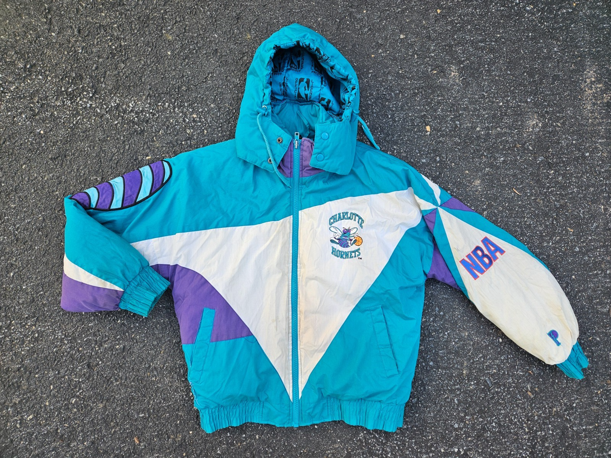 Vintage 90s Charlotte Hornets NBA Pro Player Full Zip Jacket