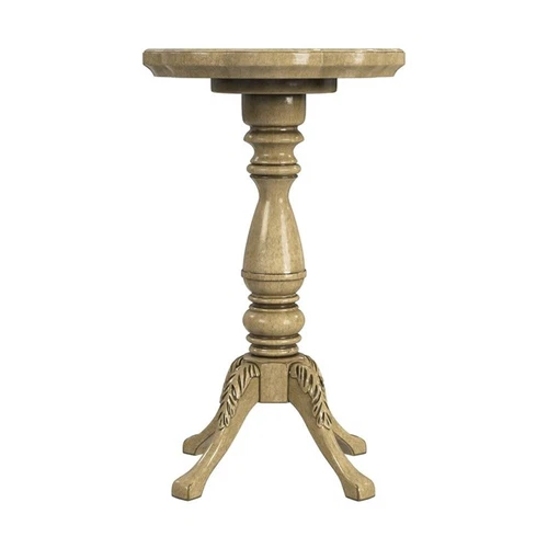 Butler Specialty Whitman Antique Beige Scalloped Edge Accent Table - Picture 2 of 6