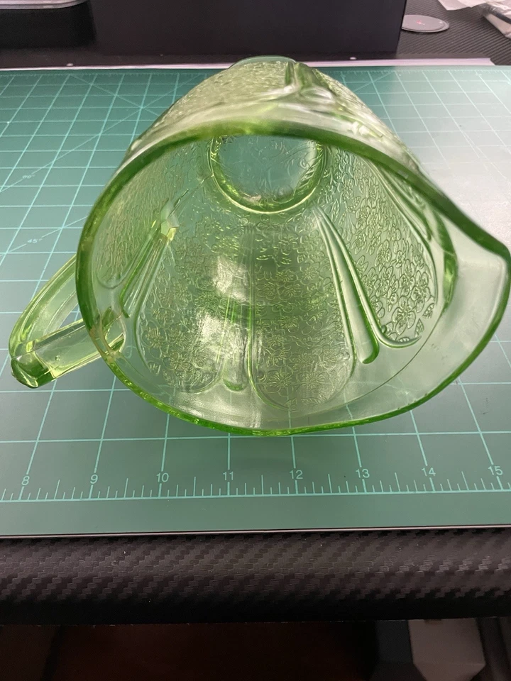 Vintage Uranium Depression Jeanette Cherry Blossom Pitcher - Image 3 of 4