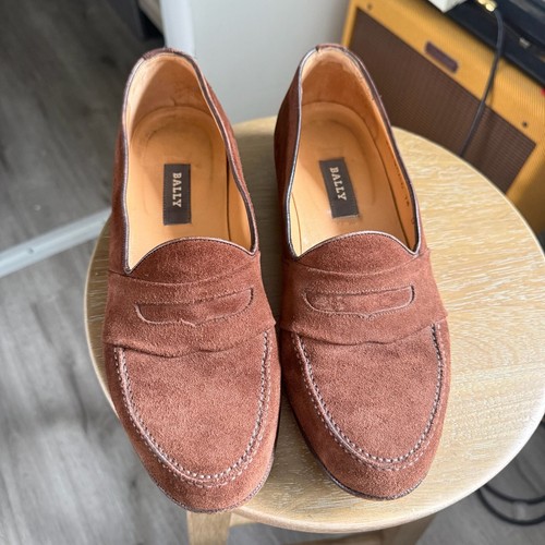 Bally Agro Brown Suede Penny Loafers