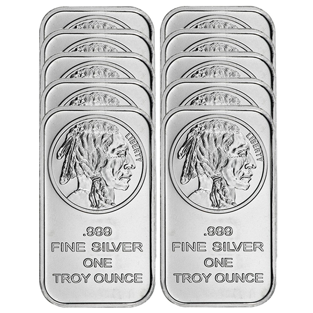 Lot of 10 - 1 Troy oz Buffalo .999 Fine Silver Bar Sealed | eBay