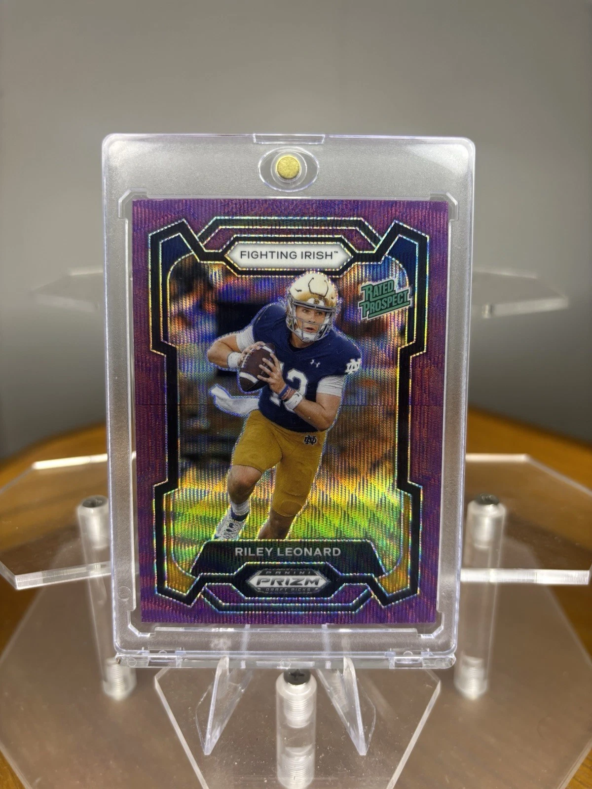 2024 Prizm Draft Picks Riley Leonard Rated Prospect Purple Wave #106 Notre Dame