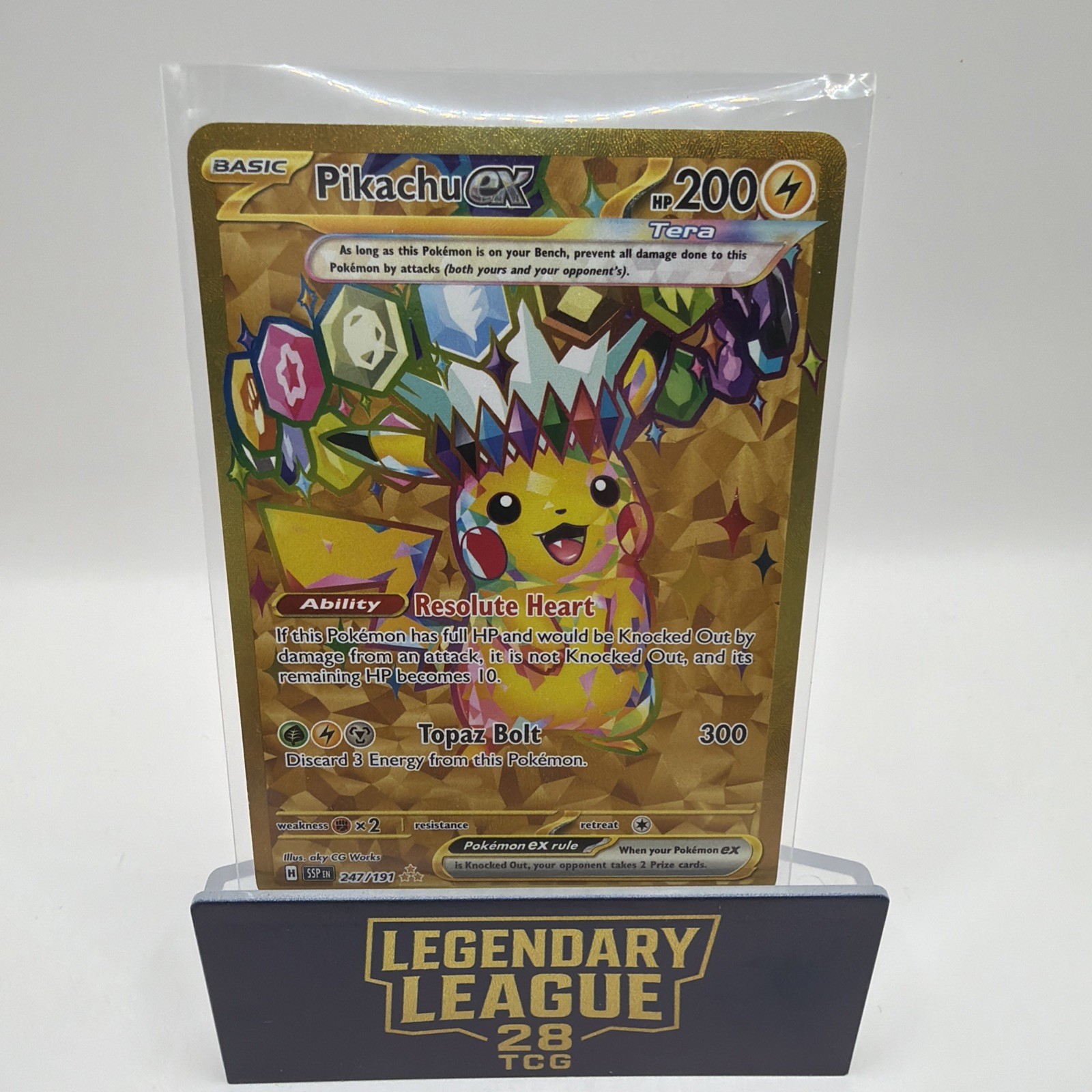 PIKACHU EX SURGING SPARKS GOLD RARE 247/191 (NM)