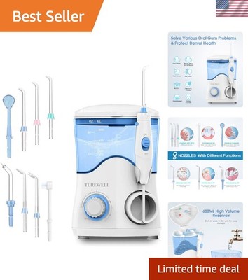Water Dental Flosser 600ML 10 Pressure Levels 8 Tips White FC162 Electric Family