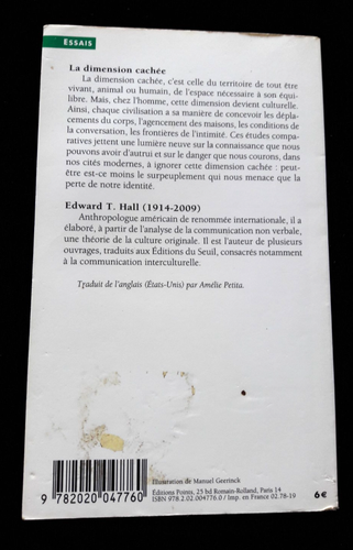 LA DIMENSION CACHEE EDWARD T. HALL LITTERATURE/ANGLETERRE 820 - Photo 2/2