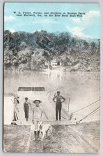W.L. Pierce Purser & Children at Browns Ferry Hartwell Georgia GA 1917 Postcard
