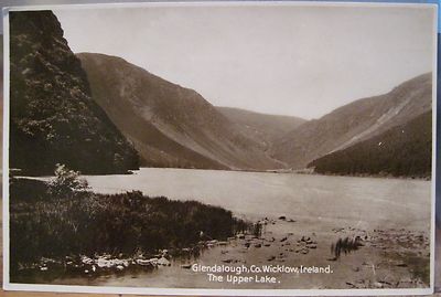 Irish RPPC Postcard The UPPER LAKE at GLENDALOUGH Wicklow Fergus O'Connor Photo