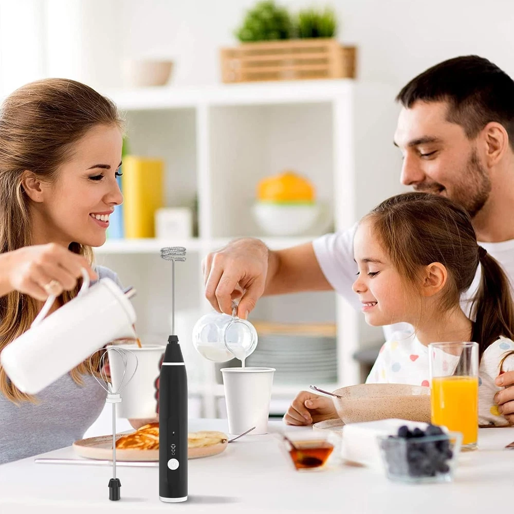 Milk Frother Handheld,  Rechargeable Electric Foam Maker Drink Mixer 3 Speeds wi
