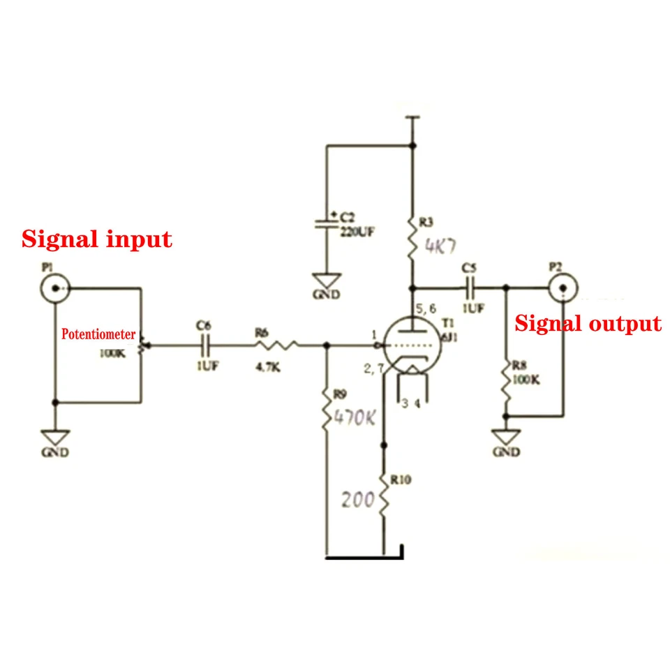 Kit Preamplificatore valvolare preamplificatore valvolare 1pz 6J1 scheda assemblata audio fai da te - Immagine 2 di 4