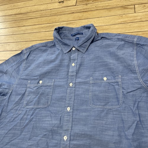 Port Authority Button Up Shirt Men 3XL Blue Light Chambray Preppy Western XXXL - Picture 15 of 20