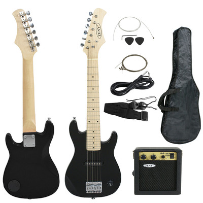 #ad 30quot; Black Electric Guitar With Amp Case Beginner Practice Accessories Pack $56.59