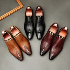 Mens Wedding Oxford Shoes Genuine Leather Brogue Men's Dress Shoes Men