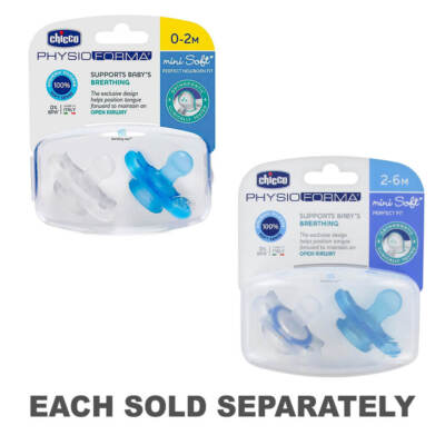 Chicco Nursing Physio Mini Soft Soother Natural Feeling Extra Soft 2 Pieces Blue