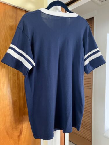 90s Retro Faygo Detroit Blue Striped Cotton V Neck Baseball Tee Shirt Adult M - Bild 2 von 9