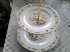 2 tier mini cake stand with royal doulton mandalay plates,aft/noon tea for one ?