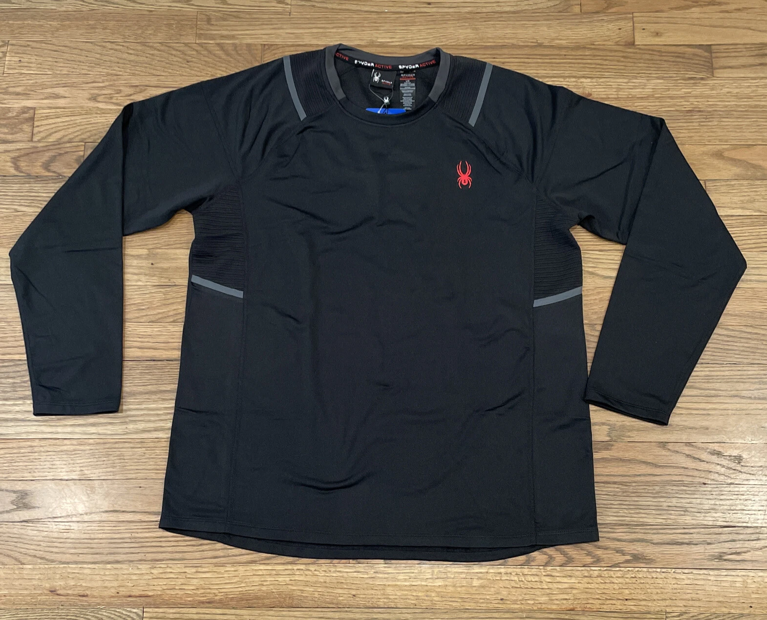 Spyder Mens Active Long Sleeve 4-Way Stretch Quick Dry Pullover Shirt Sz Large