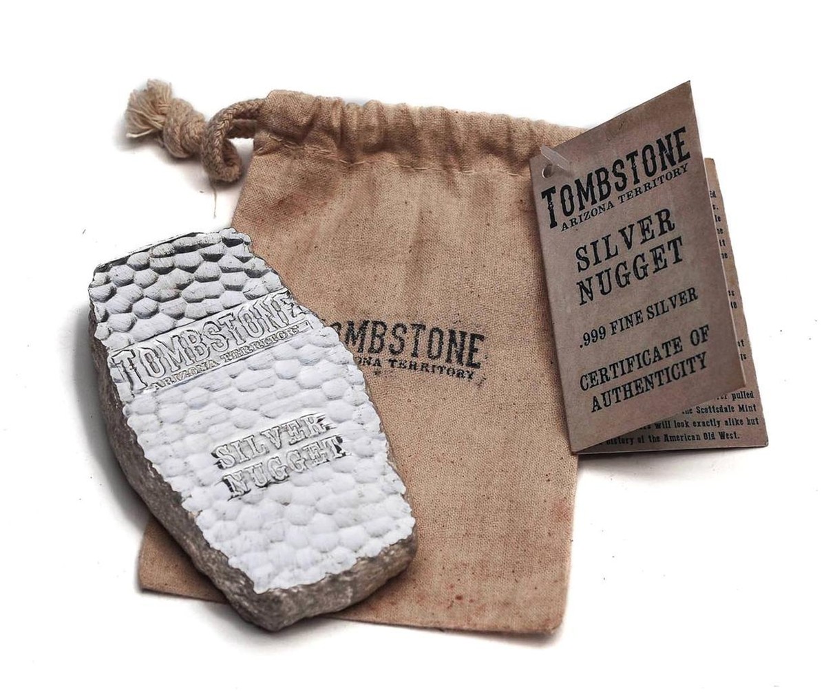 1 Kilo Tombstone Silver Nugget Bullion Bar .999 Fine Silver 32.15