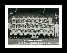 CLEVELAND INDIANS 1948 WORLD SERIES CHAMPIONS MATTED TEAM PHOTO #2