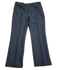 Vintage 80's Levi's Dacron Pants Navy Dress Pleated Slacks Men 36x31 Made In USA