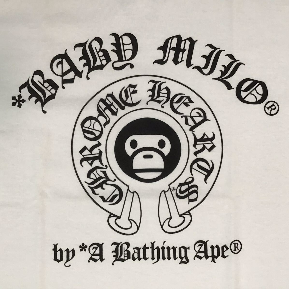 BAPE × Chrome Hearts baby milo T-shirt White A Bathing Ape BAPE × Chrome Hearts baby milo T-shirt White A Bathing Ape