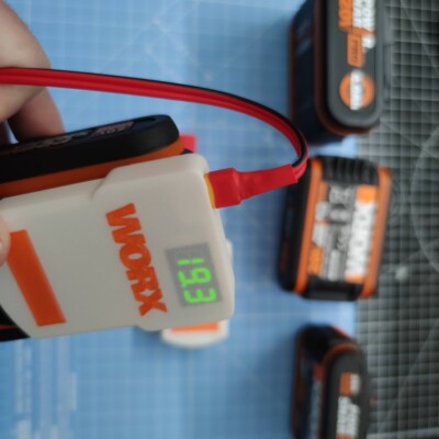 Ausgangsspannung Anzeige Adapter für Worx Power Share Akku Kabel Anschluss Bohrer