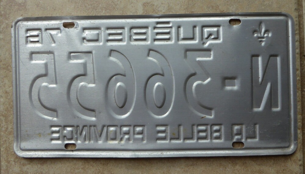 1976 Quebec Canada License Plate N36655 Vintage Automobile Plate