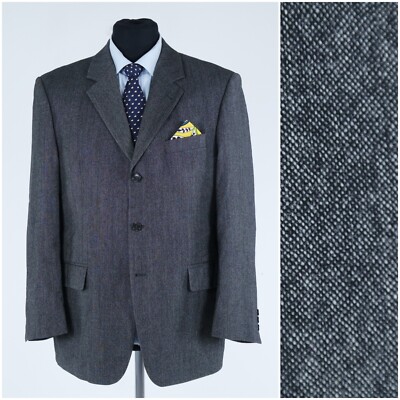 Herren GILBERTO Größe UK 42S dunkelgrau reine Wolle Sport Mantel Blazer Jacke