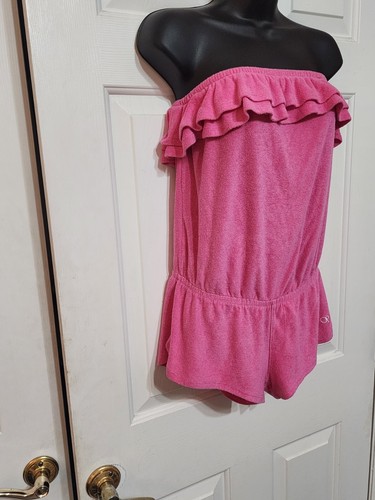 OP Vintage Pink Ruffle Romper Bathingsuit Cover Size Small(3/5) - Picture 3 of 9