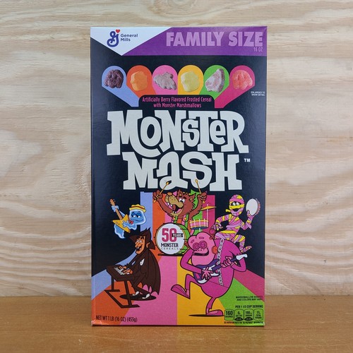 16 oz Monster Mash Cereal  Box General Mills 50 Years  EXP JULY 2022