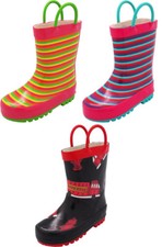 New Norty Waterproof Rubber Rain Boots Kids - Boys Girls - Toddlers Big Kids