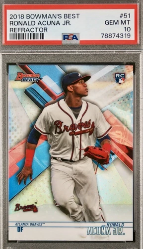 2018 Bowman's Best #51 Ronald Acuna Jr. RC Refractor PSA 10 GEM MINT Braves