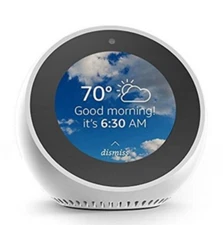 Amazon Echo Spot Smart Assistant - White - Alarm - Alexa