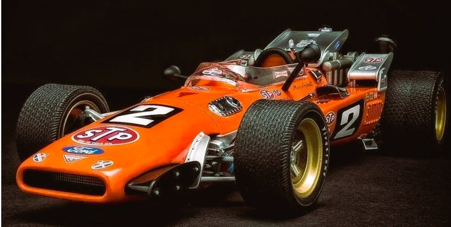 Ferrari Engine in 1969 Race Car w/Gold Wheel Rims 1:18 SCALE CUSTOM METAL MODEL