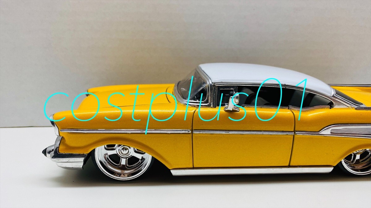 JADA DUB CITY OLDSKOOL 1957 BEL AIR 1:24 YELLOW WITH WHITE TOP