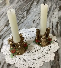 VTG Commodore Pair Of Angel Plastic Candle Holders-Hong Kong