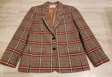 Vintage Pendleton Women's Lined 100 Virgin Wool Blazer Size 10P Equestrian