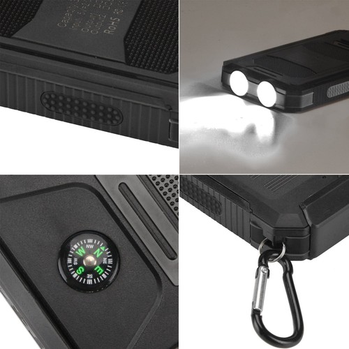 30000mAh Solar Power Bank Charger Ladegerät Externer Batterie+LED 2 USB Akku DE - Bild 5 von 20