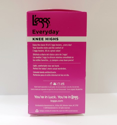 L'eggs Everyday Knee Highs PLUS Size NUDE Sheer Toe 10 pairs 82170 Made in USA - Picture 2 of 3