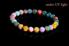 7-8MM Afghanistan Hackmanite Bracelet A Natural Round Beads 7" Jewelry Gift