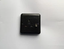 Vintage brown Volex Temco bakelite single switch socket. 1Gang. 13amp. Unused.