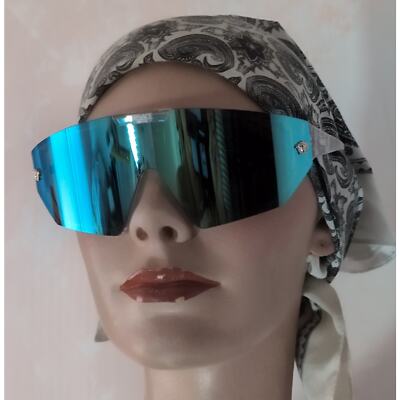 VERSACE medusa horizon maxi sunglasses, transparent (blue)