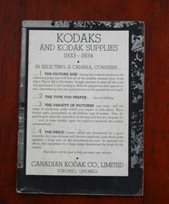 KODAK CANADA 1933-34 PRODUCT CATALOG/cks/207796