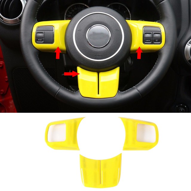3x Yellow Steering Wheel Cover Trim fits Wrangler Compass Patriot Grand