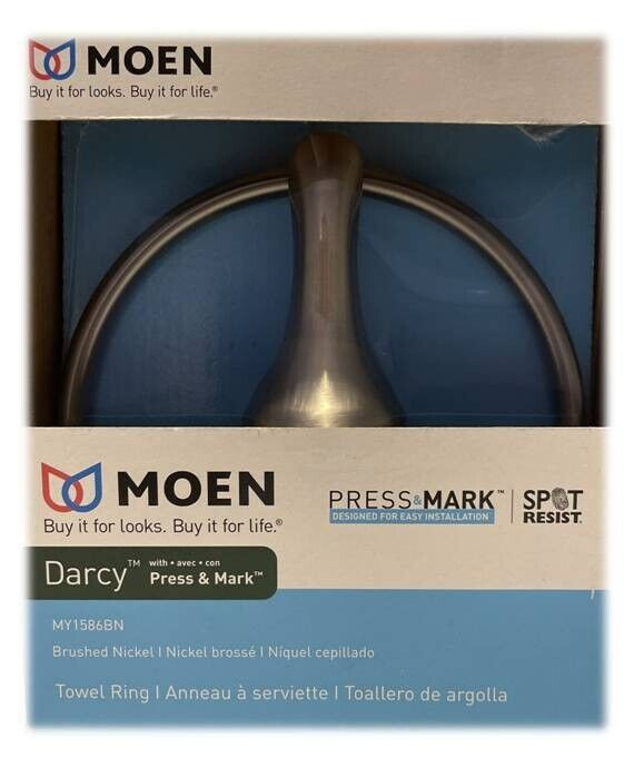 Moen MY1586BN Towel Ring Darcy, Brushed Nickel