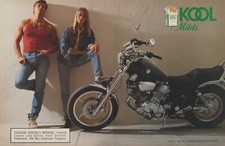 1986 Kool Milds Cigarettes - Yamaha Virago Motorcycle - 2 Page Print Ad Photo