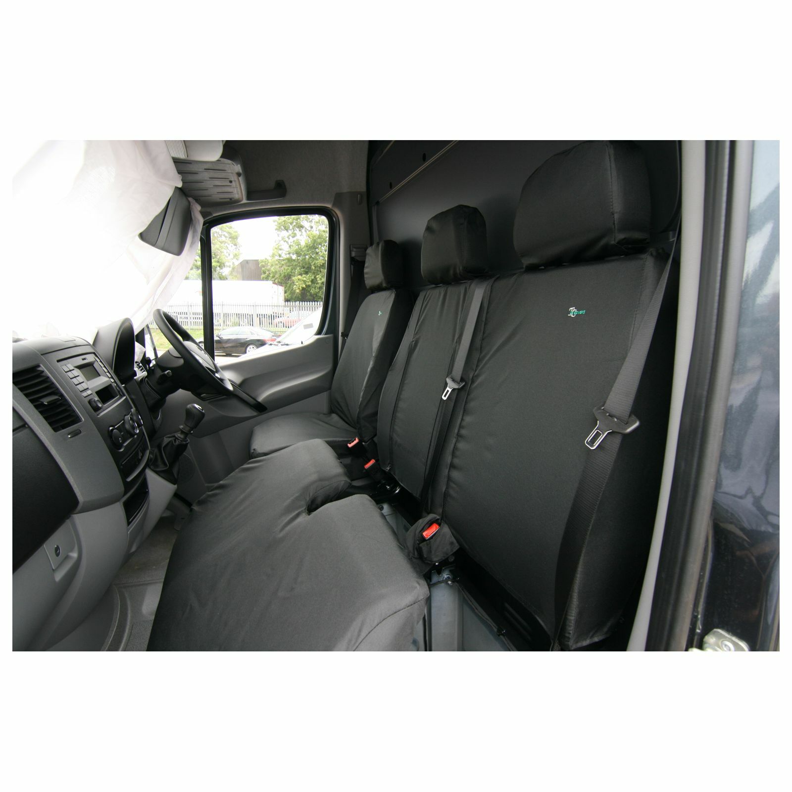 B&Q - Mercedes Sprinter 2018 Onwards Black Waterproof Van Double Passenger Seat Cover - Image 6